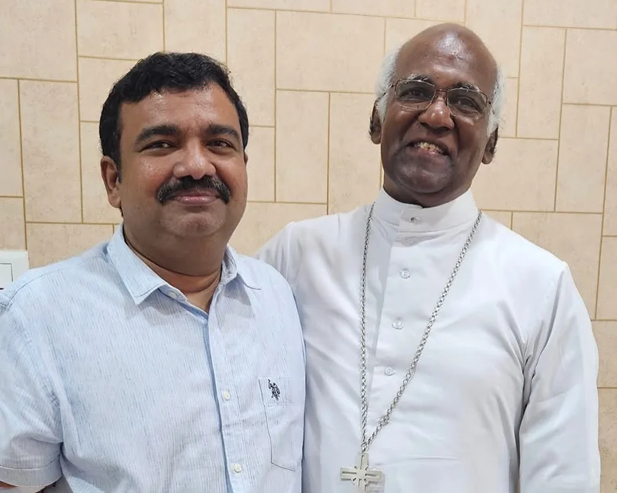 With His excellency Mar Sebastian yedayanthrath, Bishop of mandya Diocese
